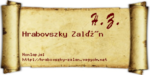 Hrabovszky Zalán névjegykártya
